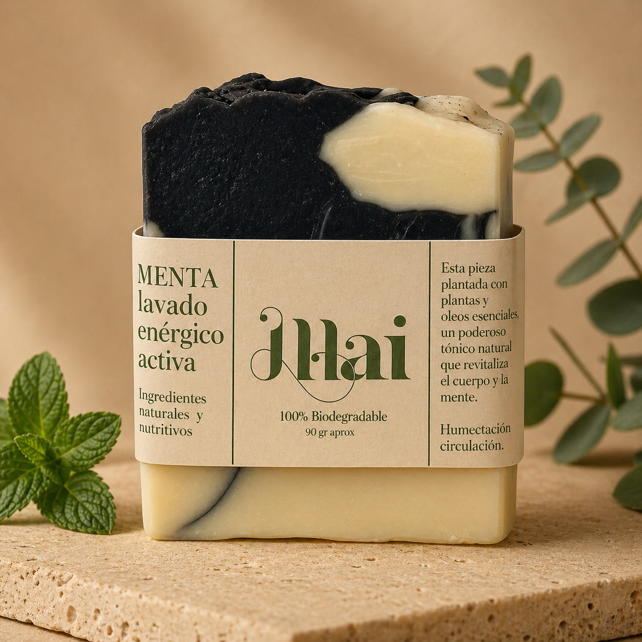 Jabón Sólido - Carbón Activado y Arroz - Cosmética Natural Orgánica