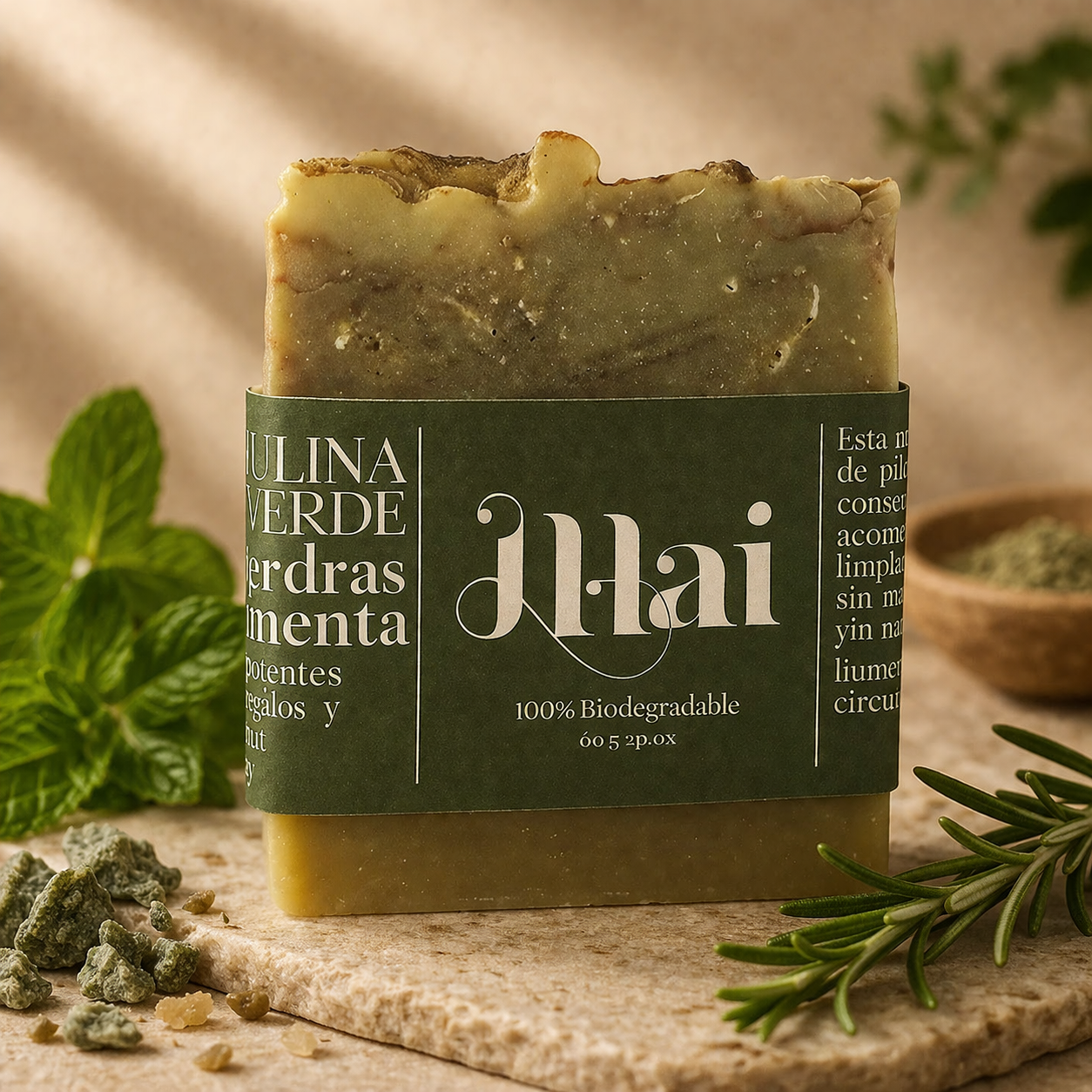 Jabón Sólido - Ruda, Hierbabuena & Verbena - Cosmética Natural Orgánica